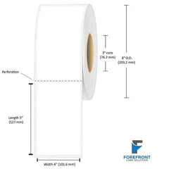 3" x 5" direct thermal labels 1200 per roll 3" core 8" OD
