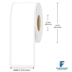4 inch continuous gloss BOPP inkjet label 100 feet per roll 2 inch core 4 inch OD