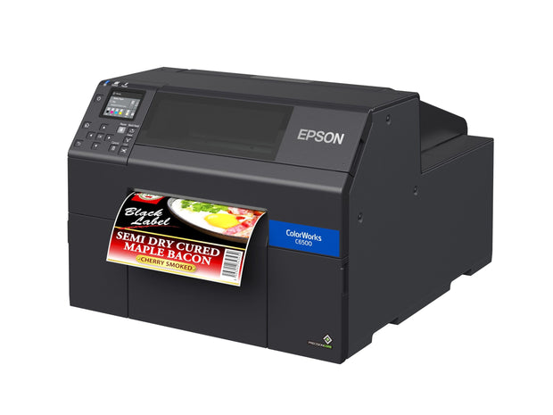 Genuine Epson ColorWorks C6500A wide format color label printer shown from the front