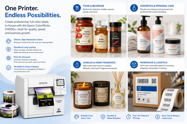 Label printer use cases for product packaging, barcodes, shipping, warehouse and business operations.