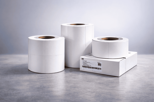 Compatible inkjet label rolls in matte paper, gloss paper, matte BOPP and gloss BOPP for UniNet iColor workflows.