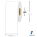 2" continuous gloss paper inkjet labels 100 ft roll 2" core 4" OD