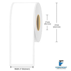 2 inch continuous matte BOPP inkjet label roll, 180 feet, 3 inch core