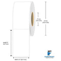 2.5" × 5" Gloss BOPP Inkjet Labels – 520/Roll, 3" Core, 6" OD