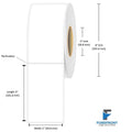 2" x 4" gloss paper inkjet labels 280 per roll 2" core 4" OD