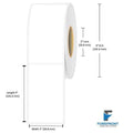 2 x 4 inch matte BOPP inkjet labels, 255 labels per roll, 2 inch core, 4 inch outer diameter