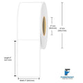2 x 5 inch matte BOPP inkjet labels, 210 labels per roll, 2 inch core, 4 inch OD