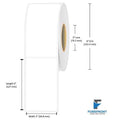2 x 5 inch matte BOPP inkjet labels, 420 labels per roll, 3 inch core, 6 inch outer diameter