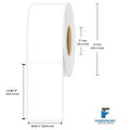 2" x 6" gloss paper inkjet labels 385 per roll 3" core 6" OD