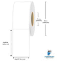 2 x 8 inch matte BOPP inkjet labels, 130 labels per roll, 2 inch core, 4 inch OD