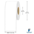 3 inch continuous matte BOPP inkjet labels, 90 feet per roll, 2 inch core, 4 inch OD