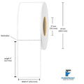 3" x 5" direct thermal labels 1200 per roll 3" core 8" OD