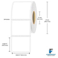 4" x 4" direct thermal labels 1500 per roll 3" core 8" OD