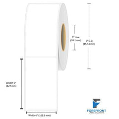4 x 5 matte paper inkjet label roll 460 labels 3 inch core 6 inch OD