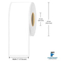 7 inch continuous gloss BOPP inkjet labels, 200 ft roll, 3 inch core, 6 inch outer diameter