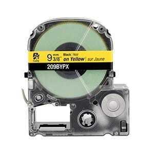 Epson PX 3/8" Black Ink/Yellow Tape, 30 ft. (5-Pack)