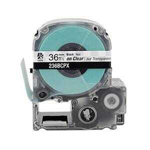 Epson PX 1 1/2" Black Ink/Clear Tape, 30 ft. (5-Pack)