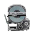 Epson PX 1 1/2" Black Ink/Silver Matte Tape, 30 ft. (5-Pack)