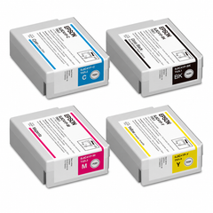 Epson ColorWorks CW-C4000 T52 CMYK ink cartridge set with cyan, magenta, yellow and gloss black cartridges