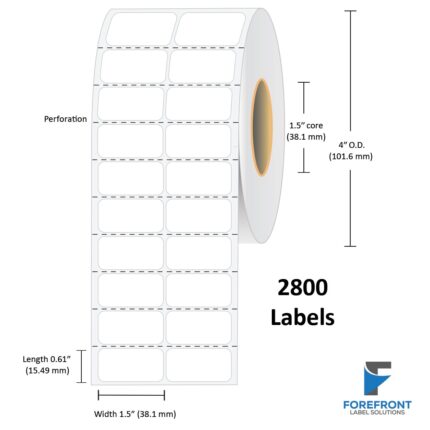 1.5" x 0.61" (2 UP) NP Chemical Label - 2800 Labels