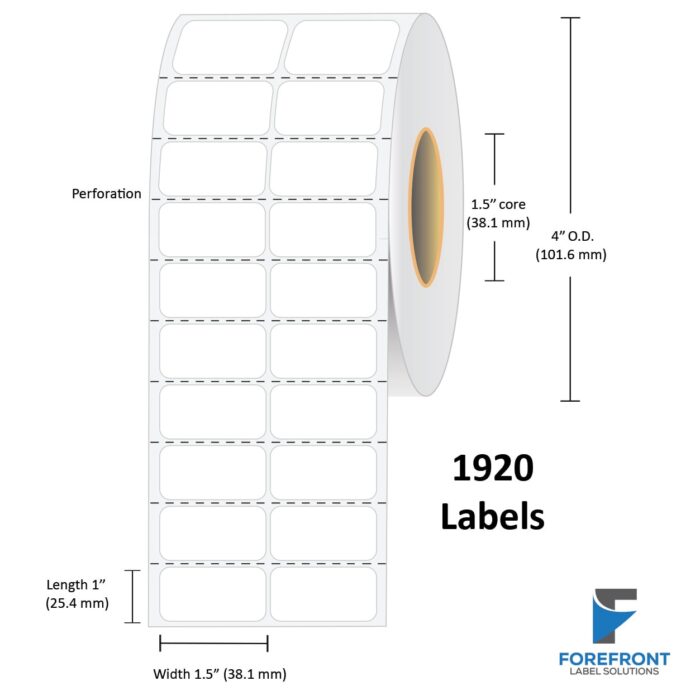 1.5" x 1" (2 UP) Chemical Label - 1920 Labels