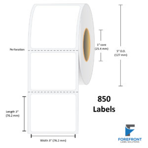 3" x 3" Thermal Transfer Label - 850 Labels (4-Pack)