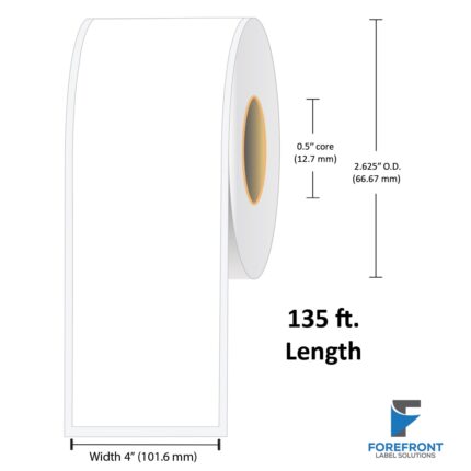 4" Continuous Premium Durable Receipt Paper - 135 ft. (50-Pack)
