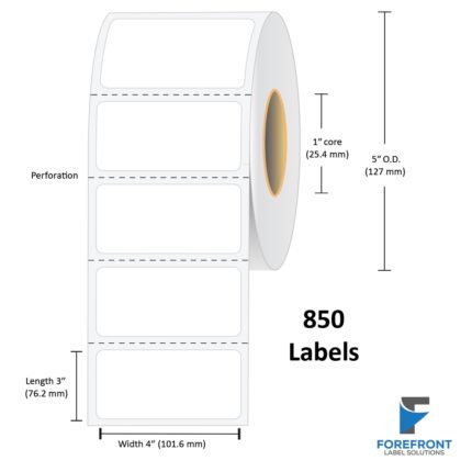 4" x 3" Thermal Transfer Label - 850 Labels (4-Pack)