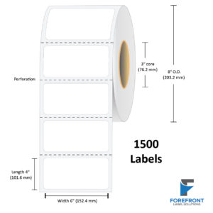 6" x 4" Thermal Transfer Label - 1500 Labels (4-Pack)