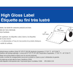 3" x 5" Gloss Paper Label - 230 Labels (6-Pack)