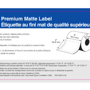 3" x 2" Matte Paper Label - 565 Labels (6-Pack)