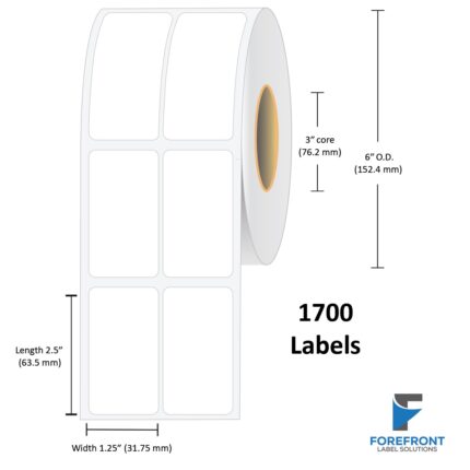 1.25" x 2.5" (2 UP) NP Chemical Label - 1700 Labels