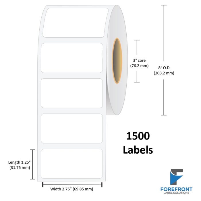 2.75" x 1.25" NP Chemical Label - 1500 Labels