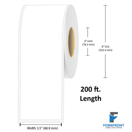 3.5" Continuous Gloss Paper Label - 200 ft./Roll